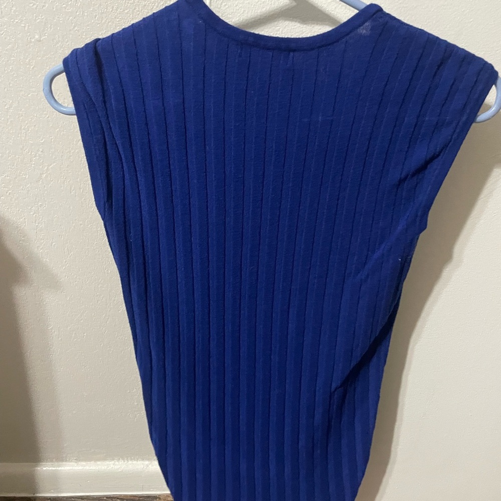 Mi Blue Ribbed Tank Top - Picture 2 of 3